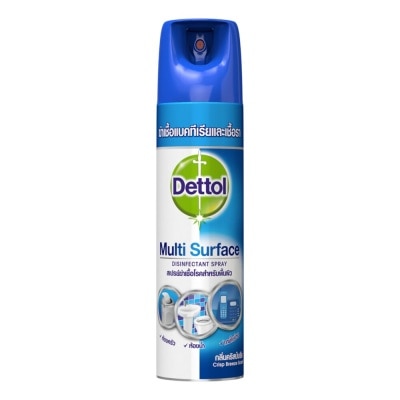 Dettol เดทตอล ดิสอินเฟคแทนท์ สเปรย์ กลิ่นคริสป์บรีซ 225 มล. สเปรย์ฆ่าเชื้อโรคสำหรับพื้นผิว