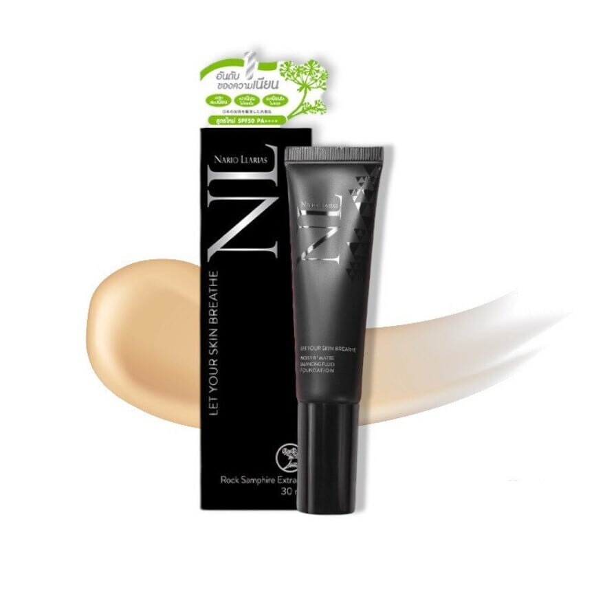 นาริโอะ ลาเรียส มอย แอนด์ แมท บาลานซิง ฟลูอิด ฟาวเดชัน SPF50 PA++++ 02 สมูท ลาเต้