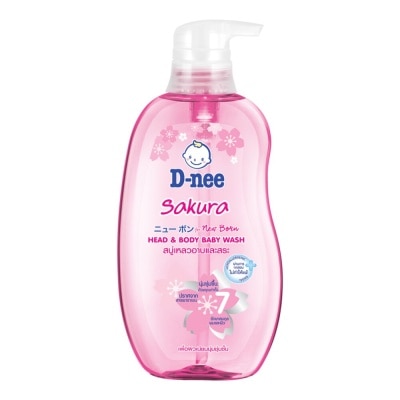 D-Nee D-Nee For New Born Head  Body Baby Wash Sakura 380 Ml.