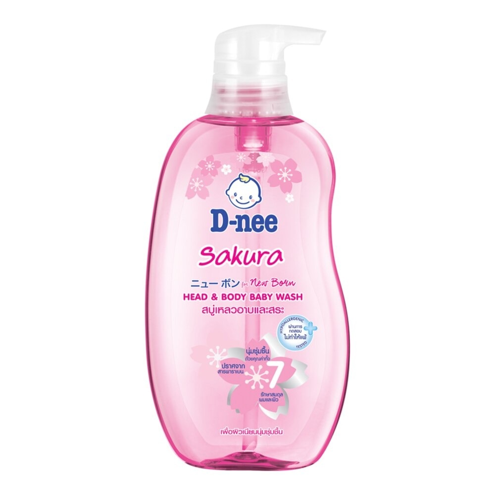 D-Nee For New Born Head  Body Baby Wash Sakura 380 Ml.