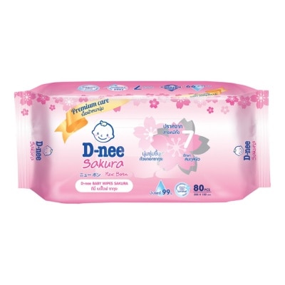 D-Nee D-Nee Baby Wipes Sakura Pink 80 Pcs.