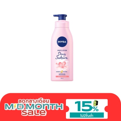 Nivea นีเวีย บอดี้ ดิวอี้ ซากุระ ไวท์ โลชั่น 350 มล. image