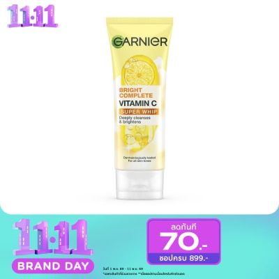 Garnier การ์นิเย่ ไบรท์ คอมพลีท วิตามินซี ซูเปอร์ วิป 100 มล. image