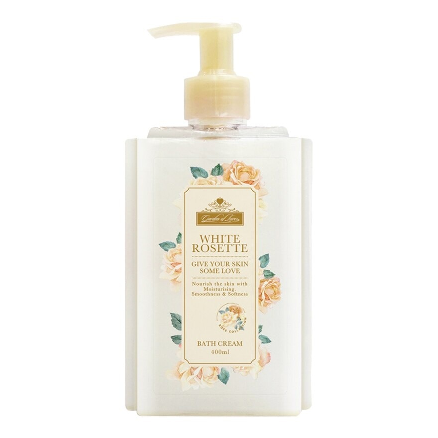 Garden of Love White Rosette Bath Cream 400ml.