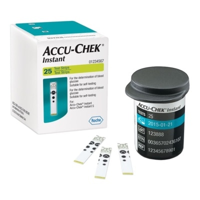 Accu-Chek แถบตรวจน้ำตาล แอคคิว-เช็ค อินสแตนท์ ขนาด 25 ชิ้นs