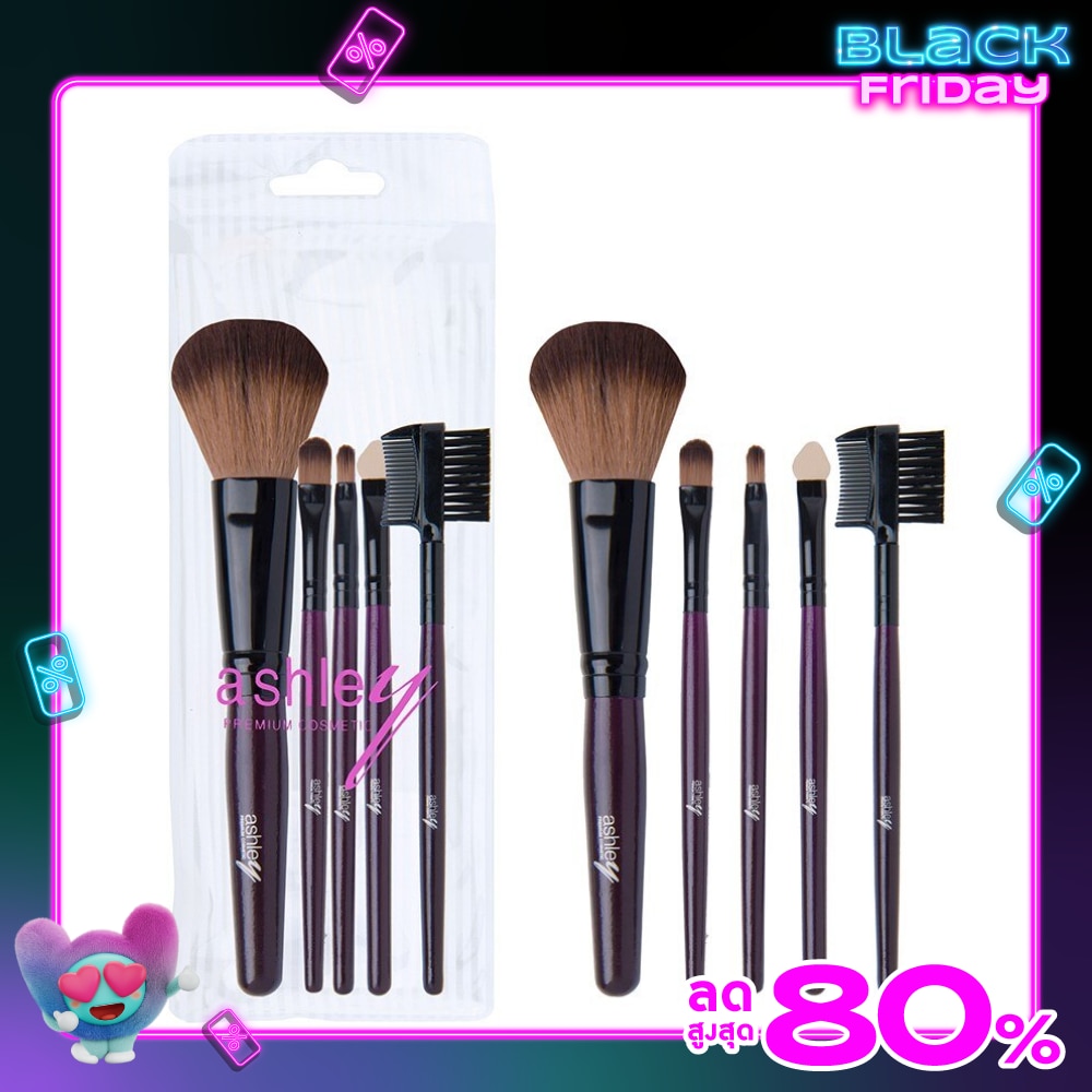 Ashley Set Brush 5Pcs AA030 Purple