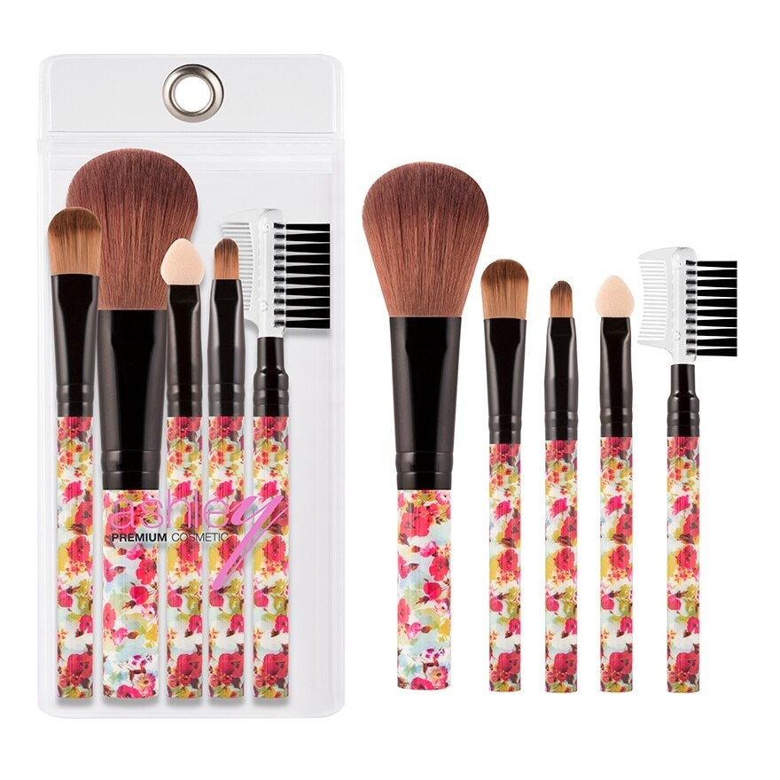 Ashley Floral Red Mini Brush 5Pcs AA142