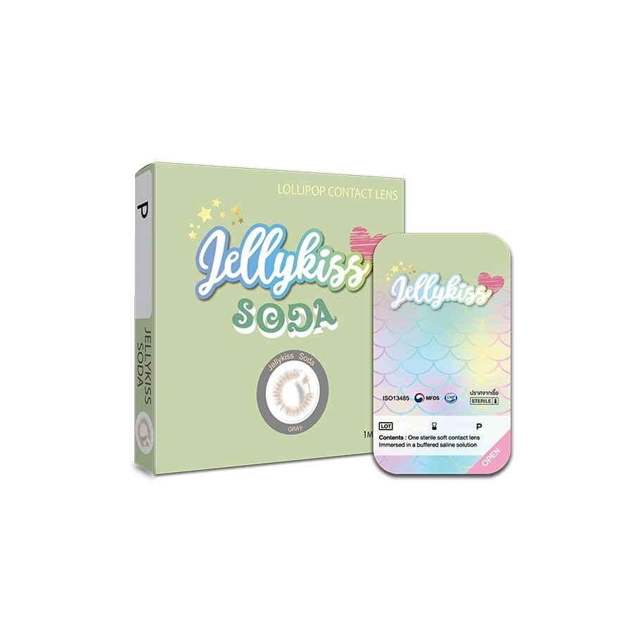 Jelly Kiss Soda Gray Contact Lens Monthly Power -2.00 (2 pieces)