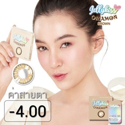 Jelly Kiss เจลลี่คิส ซินนามอน บราวน์ ชนิดรายเดือน ค่าสายตา -4.00 (บรรจุ 2ชิ้นต่อกล่อง)