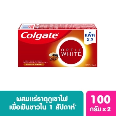 Colgate คอลเกต ยาสีฟัน อ๊อฟติค ไวท์ โวลคานิค มิเนอรัล 100 กรัม แพ็คคู่