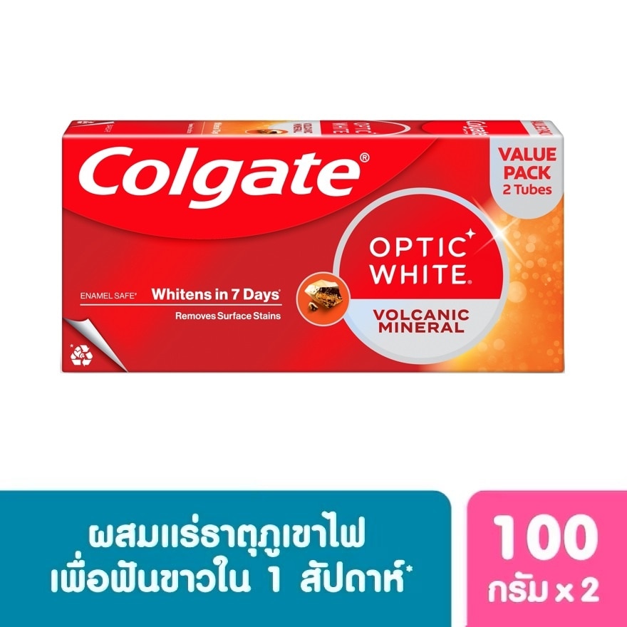 Colgate Colgate Toothpaste Optic White Volcanic Mineral 100 G. Twin Pack