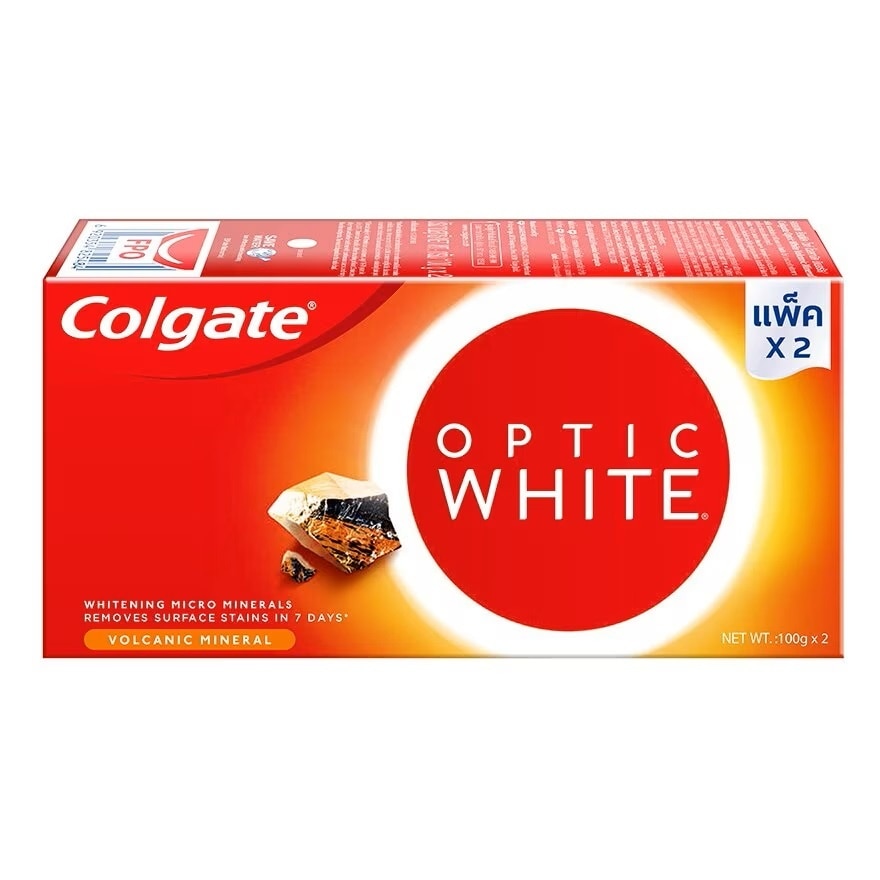 Colgate Toothpaste Optic White Volcanic Mineral 100 G. Twin Pack