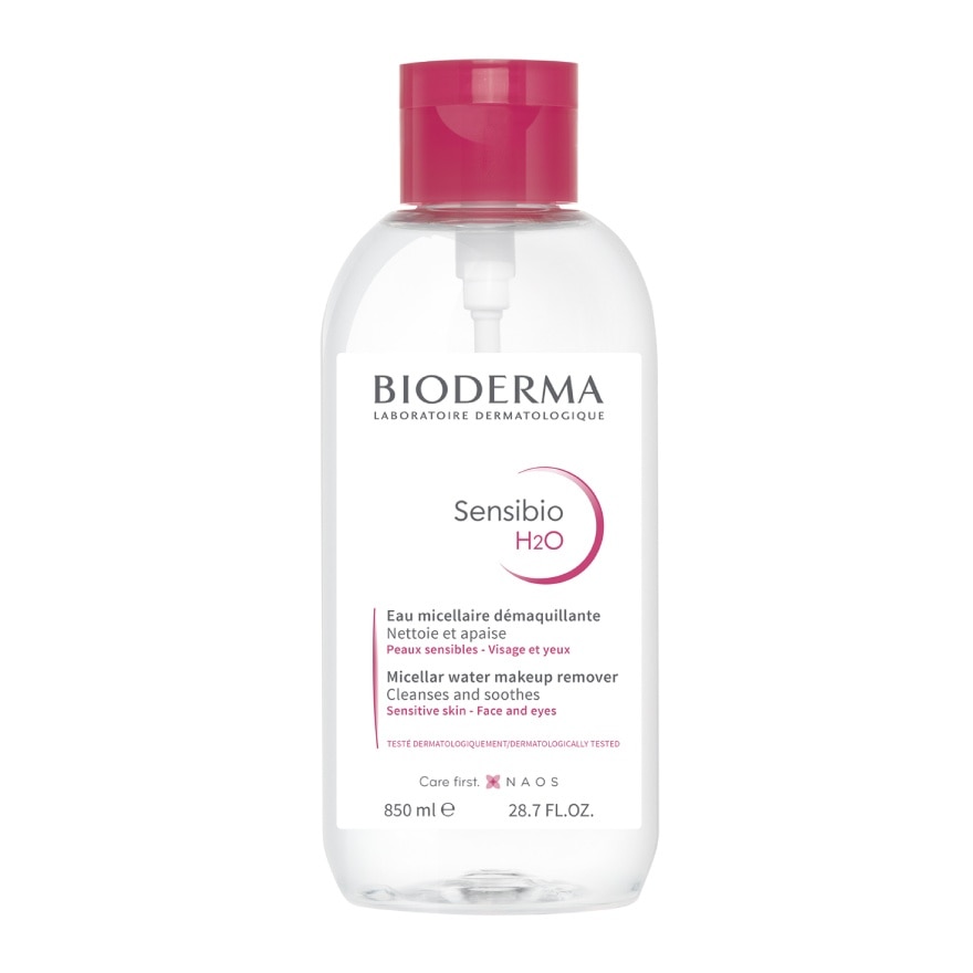 Bioderma เซ็นซิบิโอ เอชทูโอ เมคอัพ รีมูฟเวอร์ คลีนซิ่ง วอเตอร์ สีชมพู 850 มล.