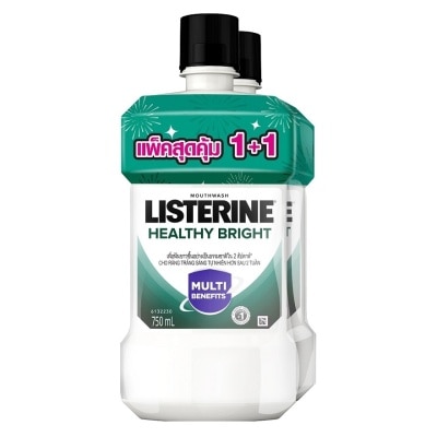 Listerine ลิสเตอรีน น้ำยาบ้วนปาก เฮลตี้ ไบรท์ 750 มล. แพ็คคู่