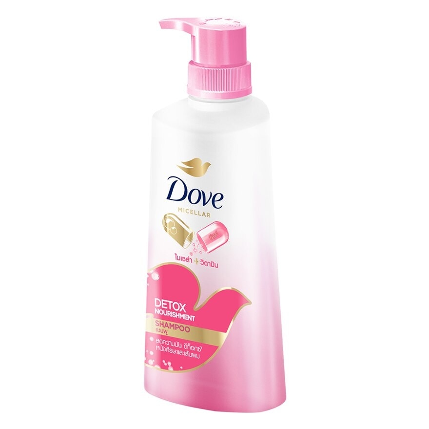 Dove Shampoo Micellar Vitamin Detox Nourishment 430 Ml. แชมพู ผมมัน ดีท็อกซ์