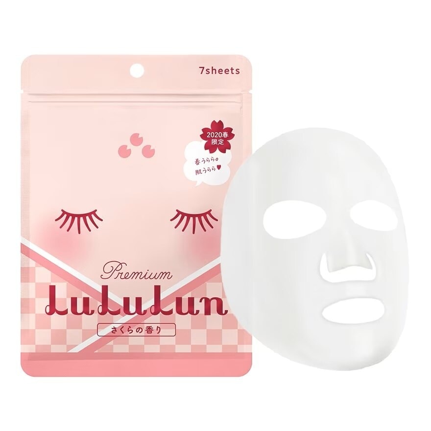 Lululun Face Mask Sakura Premium 7day 7 Sheets แผ่นมาส์กหน้า ผิวชุ่มชื้น