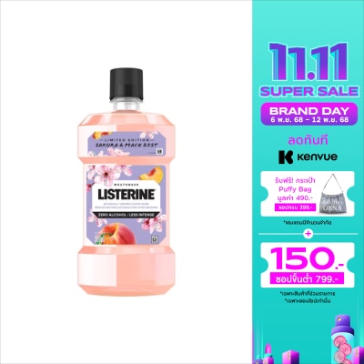 Listerine ลิสเตอรีน น้ำยาบ้วนปาก ซากุระ แอนด์ พีช ซีโร่ 500 มล. (รุ่นลิมิเต็ด อิดิชั่น)