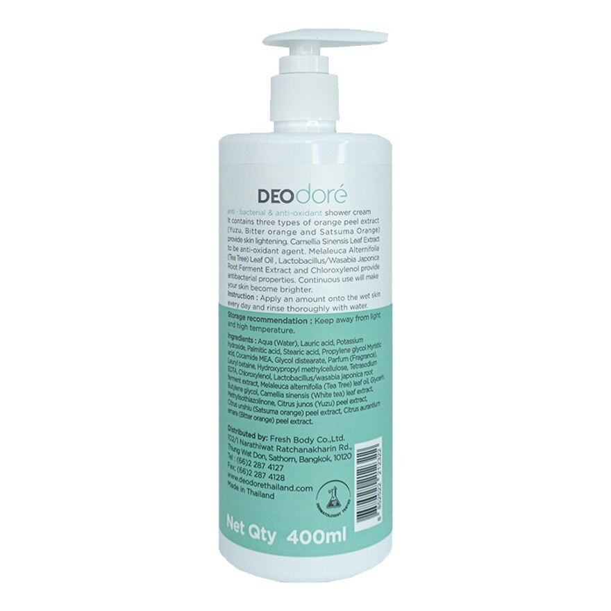 Deodore Shower Cream Anti-Bacterial  Anti-Oxidant 400 Ml.