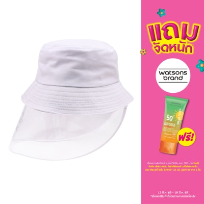 Watsons - Bucket Hat in White Color with Removable Transparent shield 1s. (Free-size)