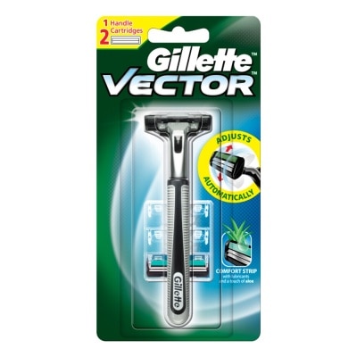 Gillette ยิลเลตต์ เวคเตอร์ ด้ามมีดโกนหนวด พร้อมใบมีด 2 ชิ้น