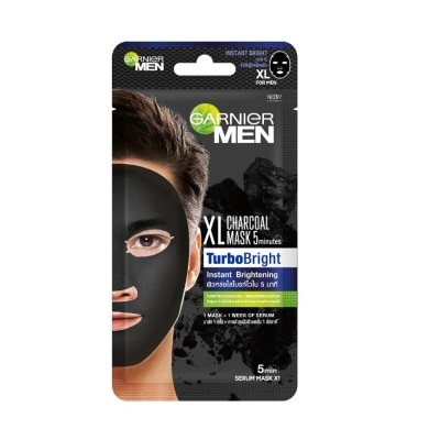 Garnier Men - การ์นิเย่ เมน เอ็กซ์แอล ชาร์โคล มาสก์ 5 มินิทส์ เทอร์โบไบรท์ 1 แผ่น