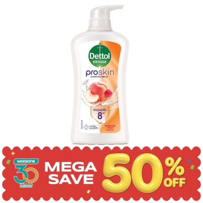 Dettol - เดทตอล เจลอาบน้ำ โปรสกิน ไฮเดรทติ้ง พีช 450 กรัม image
