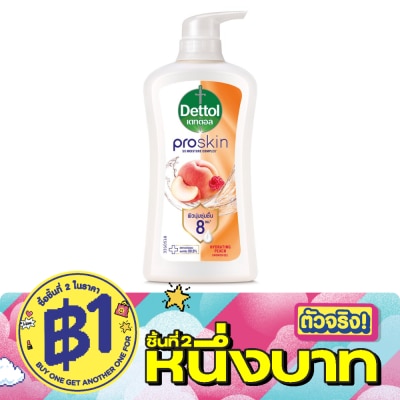 Dettol - เดทตอล เจลอาบน้ำ โปรสกิน ไฮเดรทติ้ง พีช 450 กรัม image
