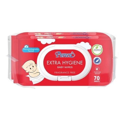 Pureen Pureen Baby Wipe Extra Hygiene 70S Twin Pack