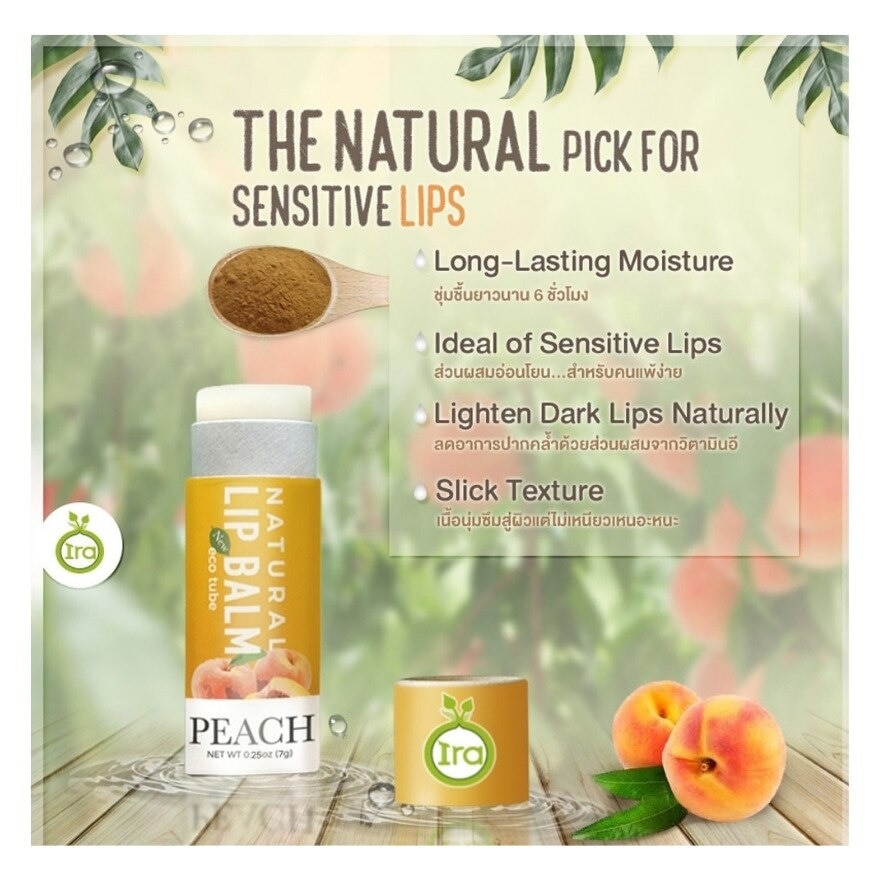 Ira Eco Tube Lip Balm Peach 7g.