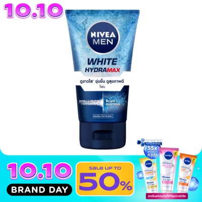 Nivea นีเวีย เมน ไวท์ ไฮดร้าแม็กซ์ โฟม 100 กรัม ผู้ชาย โฟมล้างหน้า image