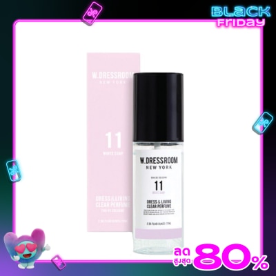 W.Dressroom ดับเบิลยูเดรสรูม เดรส แอนด์ ลีฟวิ่ง เคลียร์ เพอร์ฟูม 70มล. 11 ไวท์ โซพ