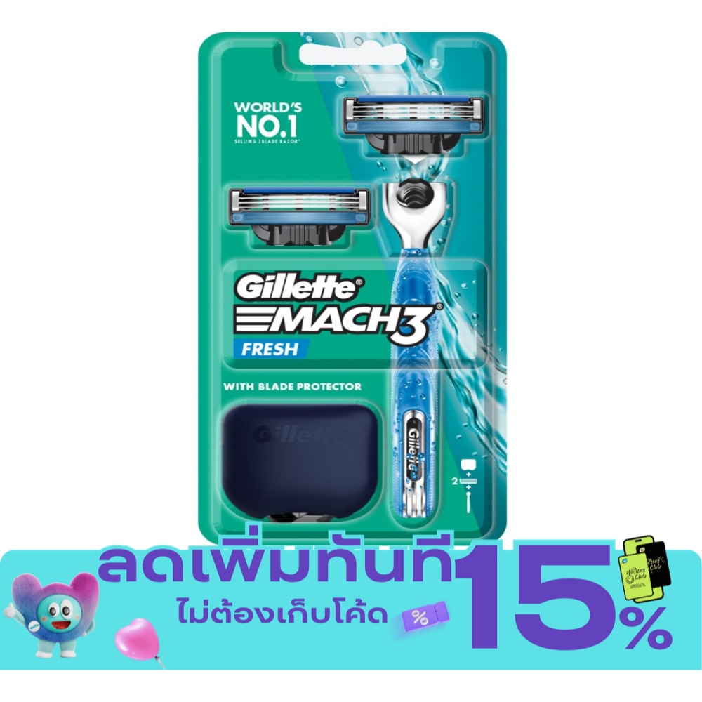 ยิลเลตต์ มัคทรี เฟร็ช ด้ามมีดโกน 1 ด้าม+ใบมีดโกน 2 ชิ้น image
