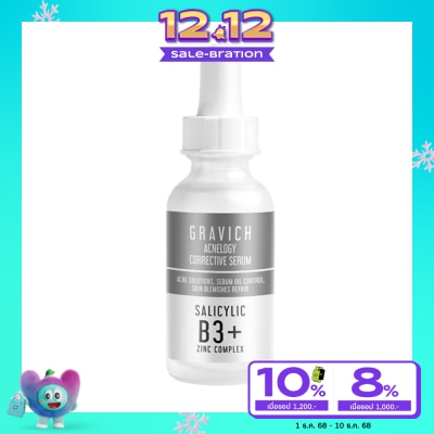 Gravich กราวิช แอคเนโลจี คอเรคทีฟ เซรั่ม ซิลิไซลิค B3 พลัสซิงค์ 30 มล.