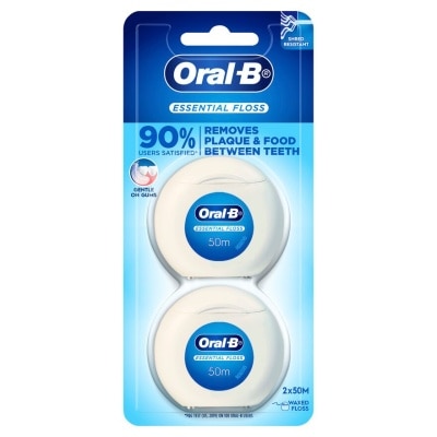 Oral B ออรัล-บี เอสเซนเชียล ฟลอส 50 เมตร แพ็คคู่ ไหมขัดฟัน