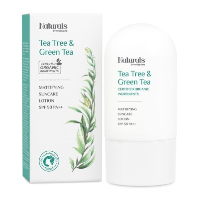 Naturals by Watsons - เนเชอรัล บาย วัตสัน ที ทรี  กรีน ที แมททิฟายอิ้ง ซันแคร์โลชั่น เอสพีเอฟ50พีเอ++ 50มล