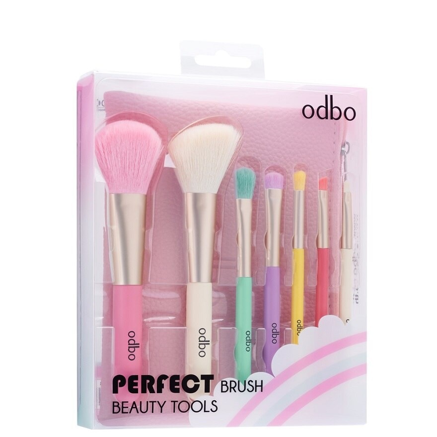 ODBO ODBO Perfect Brush Beauty Tools Set 7pcs Pastel