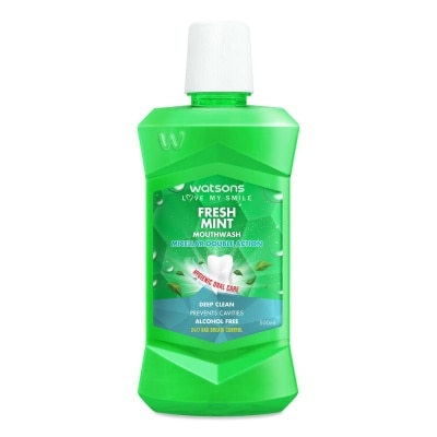 Watsons Watsons Fresh Mint Mouthwash 500ml.