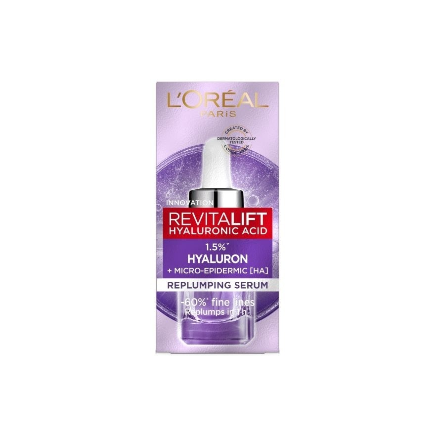 L'Oreal ลอรีอัล ปารีส รีไวทัลลิฟท์ ไฮยาลูรอนิค แอซิด รีพลัมปิง เซรั่ม 15 มล.