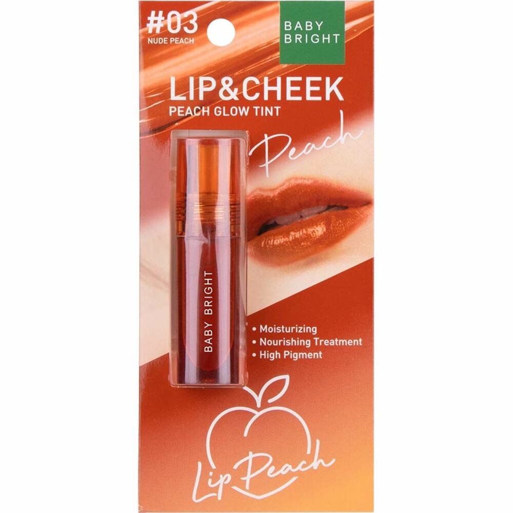 Baby Bright Lip  Cheek Peach Glow Tint 2.4g. 03 Nude Peach