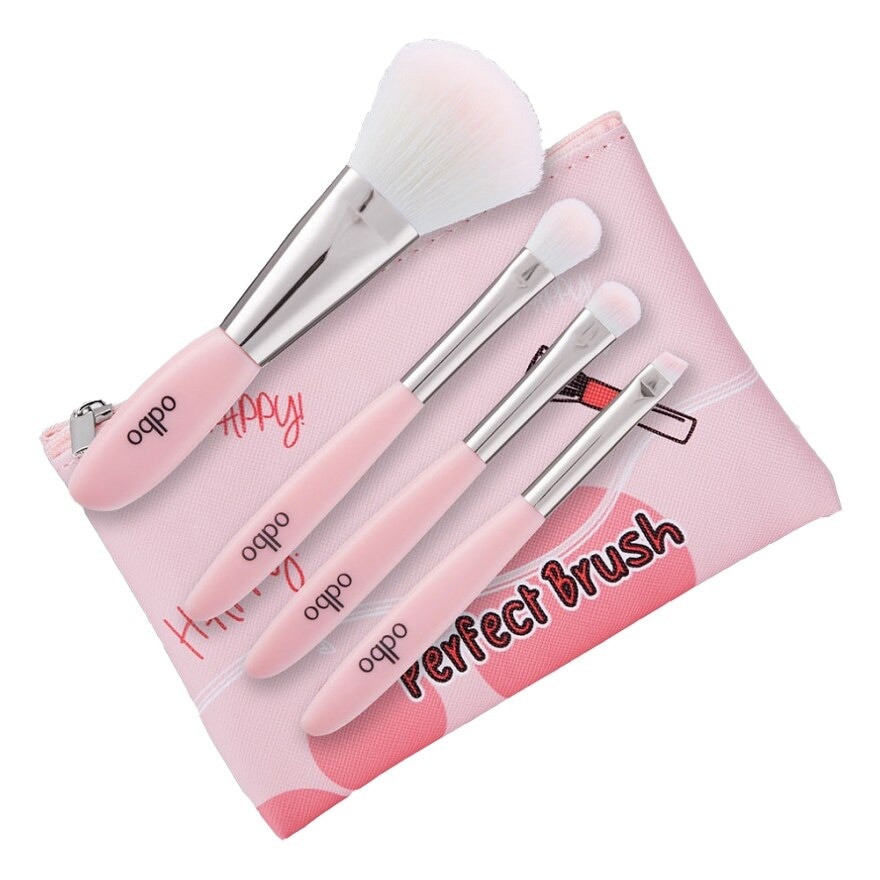 Odbo Perfect Brush Set 4pcs (Free Brush Bag 1 pcs) 02 Pink