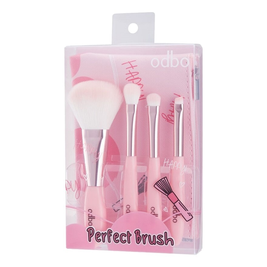 ODBO Odbo Perfect Brush Set 4pcs (Free Brush Bag 1 pcs) 02 Pink