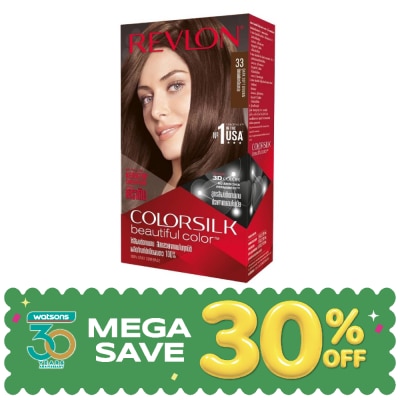 Revlon - เรฟลอน คัลเลอร์ซิลค์ บิวตี้ฟูล คัลเลอร์ วิท เคราติน No.33 น้ำตาลเข้มเหลือบหม่น image