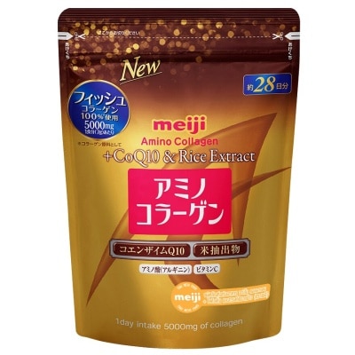 MEIJI Meiji Collagen เมจิ โกลด์ อะมิโนคอลลาเจน สีทอง โคคิวเท็น และสารสกัดจากข้าว 196 กรัม