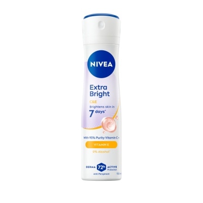 Nivea - นีเวีย สเปรย์ เอ็กซ์ตร้า ไบรท์ ซี แอนด์ อี 150 มล. สเปรย์ลดเหงื่อ ระงับกลิ่นกาย image