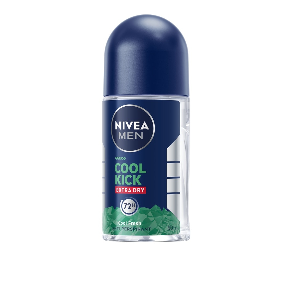 NIVEA MEN Deo Roll On Coolkick Cool Fresh 50 Ml. โรลออน ลดเหงื่อ ระงับกลิ่นกาย ผู้ชาย image