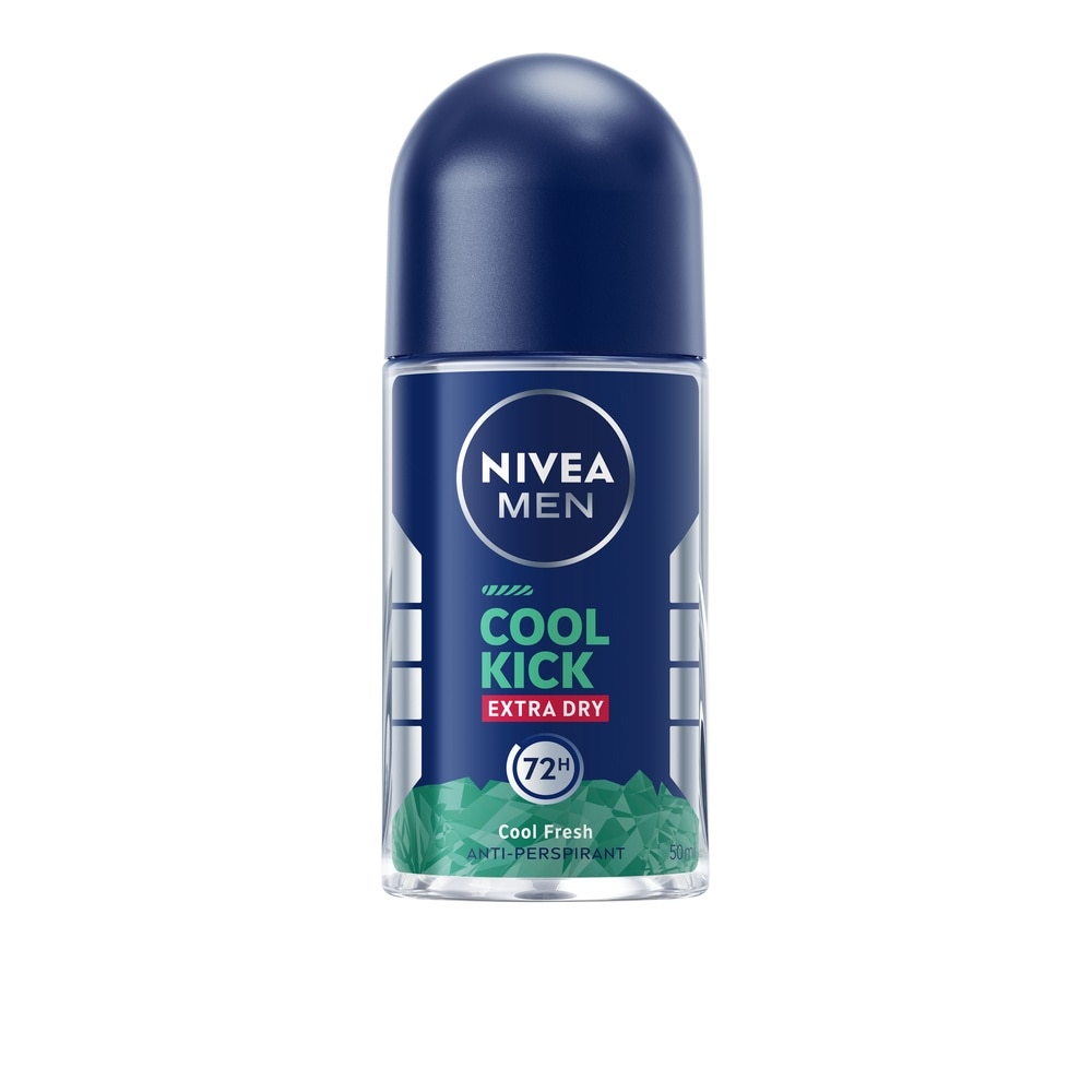 NIVEA MEN Deo Roll On Coolkick Cool Fresh 50 Ml. โรลออน ลดเหงื่อ ระงับกลิ่นกาย ผู้ชาย image