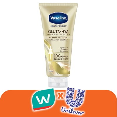 Vaseline - วาสลีน เฮลธี้ ไบรท์ กลูต้า-ไฮยา เซรั่ม เบิสท์ ยูวี โลชั่น ฟลอเลส โกลว์ 300 มล.