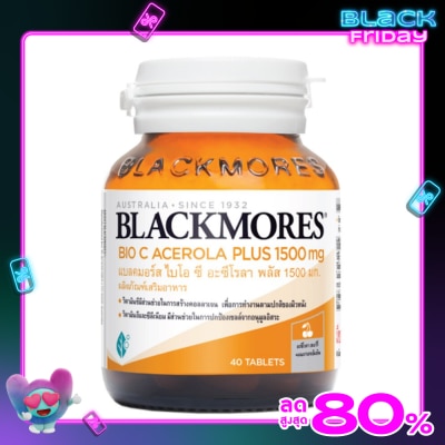 Blackmores แบลคมอร์ส ไบโอ ซี อะซีโรลา พลัส 1500 มก. 40 เม็ด