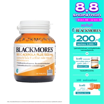 Blackmores แบลคมอร์ส ไบโอ ซี อะซีโรลา พลัส 1500 มก. 40 เม็ด
