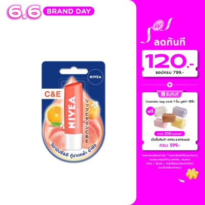 Nivea - นีเวีย ลิป พีชชี่ ซีแอนด์อี 4.8 กรัม